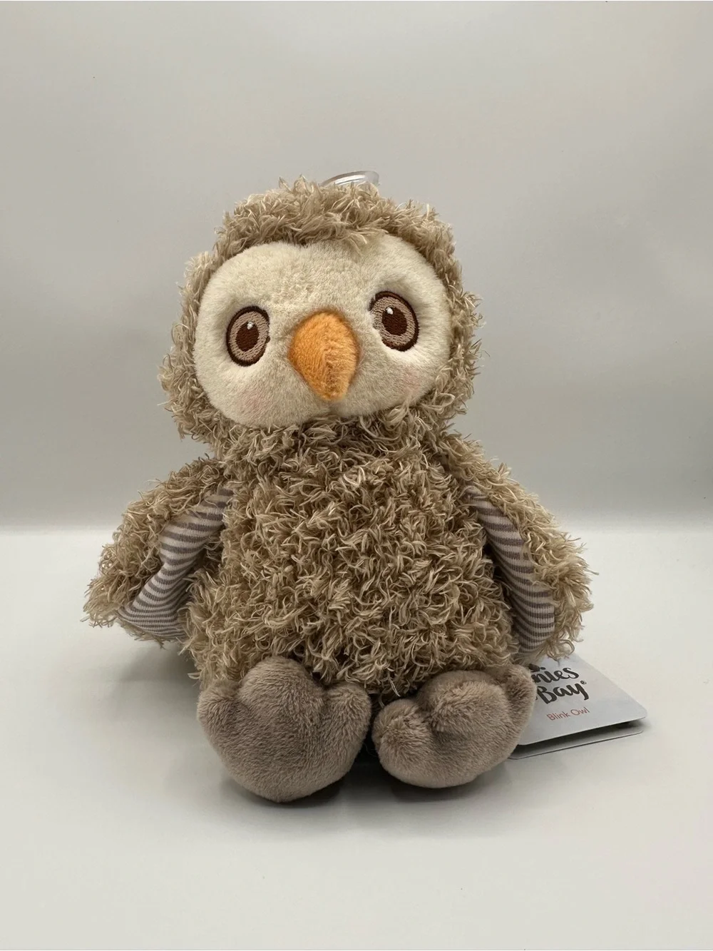 Bunnies By the Bay Blink The Owl Plush Brown Scraggle Fur Stuffed Animal Toy 8in